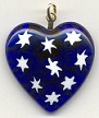 Cobalt Blue Heart with White Stars